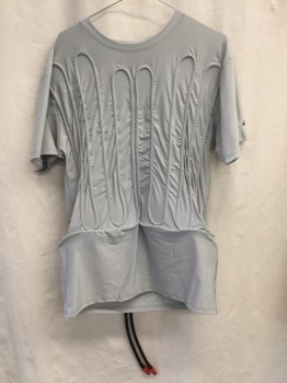 BADGER, Lt Gray, Lycra, Solid, Compression Shirt. This Shirt Is Made From A Moisture Management Material., S/S, Cool Shirt, Cool Suit