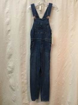 Womens, Overalls, BLANK NYC, Blue, Cotton, Spandex, Solid, W26, Blue Denim, Slightly Creased
