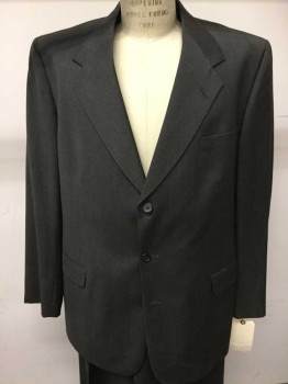 Charcoal Gray, Taupe, Wool, Herringbone, 3 Buttons,  Notched Lapel, Single Breasted,