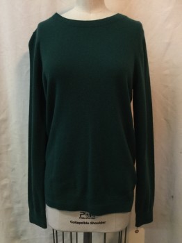 BODEN, Forest Green, Cashmere, Solid, Forrest Green, Crew Neck, Long Sleeves,