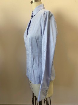 BOSS, Lt Blue, Cotton, Polyester, Solid, L/S, Collar Attached, Vertical Seams, Side Zippers