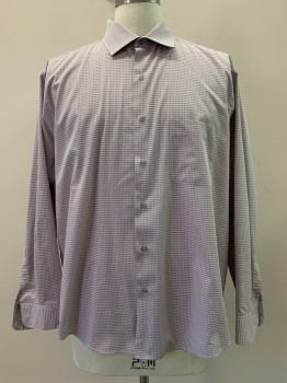 ALFANI, Red, Gray, White, Cotton, Polyester, Check , L/S, Button Front, Collar Attached, Chest Pocket,