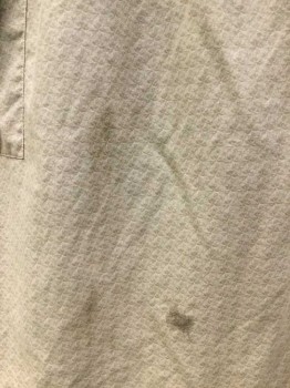 MTO, Gray, Lt Brown, Cotton, Floral, APRON-1/2:  Light Gray W/small Faded Brown Floral Print, 1pocket, 1 Brown Spot On Skirt, See Photo Attached,
