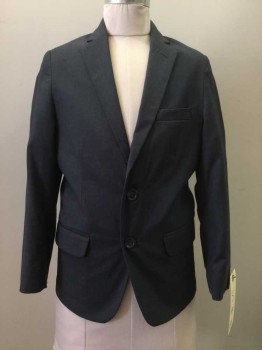 Childrens, Suit Piece 1, CALVIN KLEIN, Heather Gray, Wool, Synthetic, 8 YR, Heather Gray, Notched Lapel, 2 Buttons,