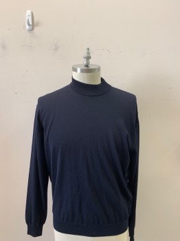Boss, Navy Blue, Wool, Solid, Collar Attached, Long Sleeves,