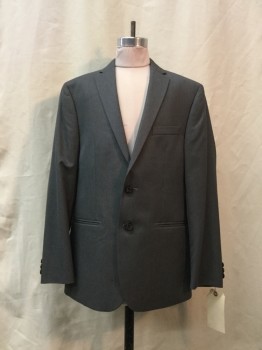 Childrens, Suit Piece 1, LAUREN, Heather Gray, White, Polyester, Rayon, Stripes - Pin, 16 R, Heather Gray, Thin White Pin Stripes