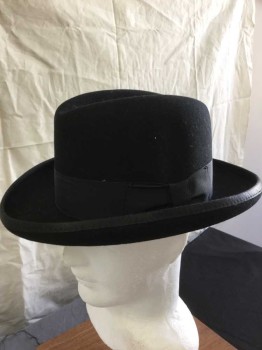 Mens, Homburg, CAPAS DESIGN, Black, Wool, Solid, M, See Photo Attached,