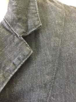 DARCY, Denim Blue, Charcoal Gray, Cotton, Solid, Dark Denim, 3 Buttons,  3 Patch Pockets, Notched Lapel