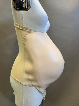 MOONBUMP, Lt Beige, Silicone, Nylon, Solid, 7-8 Months Pregnant Bump Size, Crotch Strap,