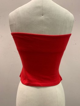 5.7.9., Red, Cotton, Spandex, Solid, TUBE Top