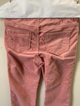 Childrens, Pants, H&M, Pink, Cotton, Spandex, Solid, 7/8 Yr, Girls, Corduroy, Jeggings, 2 Back Pockets and 1 Small Watch Pocket, Elastic Waist