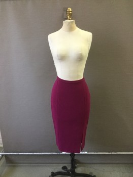 PUCCI, Magenta Purple, Cotton, Lycra, Solid, Pencil, Panelled with High Slit on Side Left Front