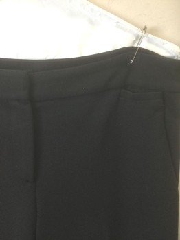 THEORY, Black, Viscose, Polyamide, Solid, High Waist, Bell Bottom Leg, Stretchy Material, 1" Wide Self Waistband, Zip Fly, 4 Pockets Including 1 Tiny Welt Pockets in Front