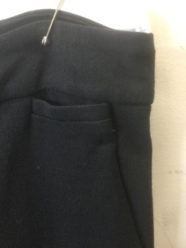 THEORY, Black, Viscose, Polyamide, Solid, High Waist, Bell Bottom Leg, Stretchy Material, 1" Wide Self Waistband, Zip Fly, 4 Pockets Including 1 Tiny Welt Pockets in Front