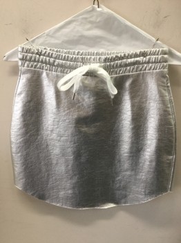 FOREVER 21, Silver, Cotton, Polyester, Solid, Elastic Waist with Drawstring,