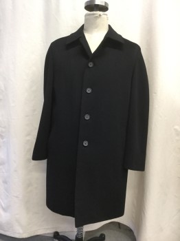 J.W. NORDSTOM, Black, Wool, Solid, 5 Button Front, Notched Lapel,, Back Vent, Single Breasted, Fully Lined