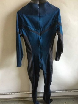 Womens, Sci-Fi/Fantasy Jumpsuit, MTO, Navy Blue, Black, Gray, Spandex, Rubber, Color Blocking, W:26, B:34, 60Grth, Long Sleeves, Mock Turtle Neck,  Center Back Zipper,  Pique Texture, Looks Much Better On The Body, Multiples, Spacesuit, Astronaut