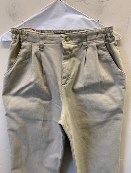 Womens, Pants, LEE, Taupe, Cotton, Spandex, Solid, Size 4, Twill, High Waist, Double Pleated, Elastic at Sides, Belt Loops, Tapered Leg, Zip Fly, Retro 80's/90's Look