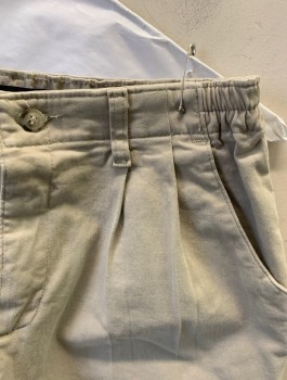 LEE, Taupe, Cotton, Spandex, Solid, Twill, High Waist, Double Pleated, Elastic at Sides, Belt Loops, Tapered Leg, Zip Fly, Retro 80's/90's Look