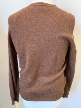 JCREW, Brown, Wool, Heathered, Long Sleeves, Pullover, V-neck,