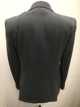 ANTICA SARTORIA CAMP, Graphite Gray, Wool, Polyester, Single Breasted, 2 Buttons,  Faux Pocket Square, Winter Wool