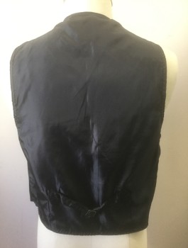 PELLE CUIR, Black, Suede, Solid, Western Style Yoke, 5 Metal Embossed Buttons, 2 Welt Pockets, Nylon Lining and Back, Belted Back, **Missing 1 Button
