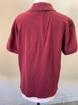 Childrens, Polo, GAP KIDS, Red Burgundy, Cotton, Solid, XL, Pull On, 2 Buttons,  Short Sleeves,