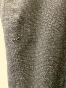 BANANA REPUBLIC, Black, Dk Gray, Wool, Basket Weave, F.F, Slant Pockets, Repaired Tear on R Pocket - See Photo