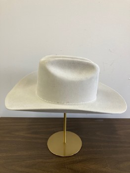 Mens, Cowboy Hat, STETSON, Lt Beige, Fur Felt, Solid, 7 5/8, Through Roads, No Band