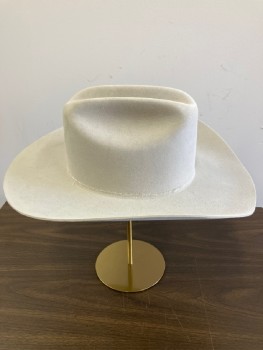 Mens, Cowboy Hat, STETSON, Lt Beige, Fur Felt, Solid, 7 5/8, Through Roads, No Band