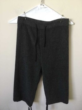 Childrens, Pants 1890s-1910s, M.T.O., Black, Gray, Polyester, Wool, Check , W 26, Boys Knickers, Drawstring Waist with Drawstring at Cuffs