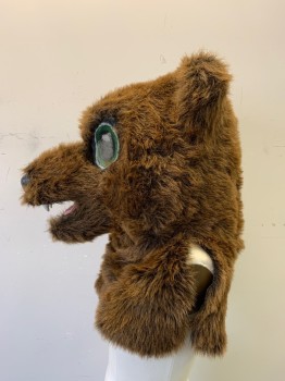 Unisex, Walkabout, Brown, Faux Fur, Solid, BEAR HEAD, Beautiful Green Mesh Eyes. Package Includes: Body, Paws, Booties