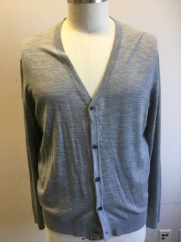 UNIQLO, Lt Gray, Wool, Solid, 5 Buttons,