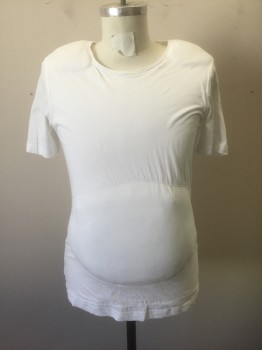 Unisex, Fat Padding, N/L MTO, White, Cotton, Solid, 38-40, M, Jersey/T-Shirt Material, Short Sleeves, Scoop Neck, Lightly Padded Stomach, Shoulders and Upper Back, Made To Order