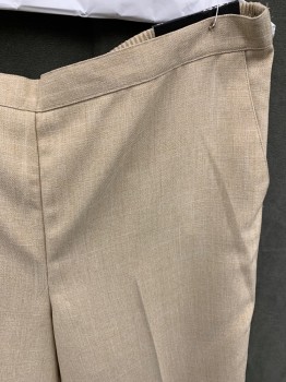 ALFRED DUNNER, Almond, Polyester, Heathered, Elastic Back Waistband, 2 Pockets
