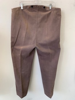 Mens, Historical Fiction Pants, MTO, Taupe, Cotton, Solid, 40/28, Button Fly,  Suspender Buttons, Stained Here and There, 1800s