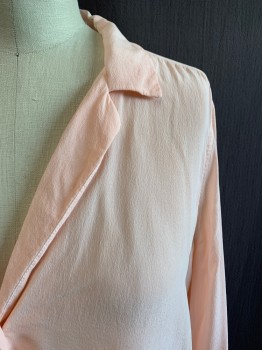 EQUIPMENT, Pink, Silk, Solid, Collar Attached, Button Front, Long Sleeves