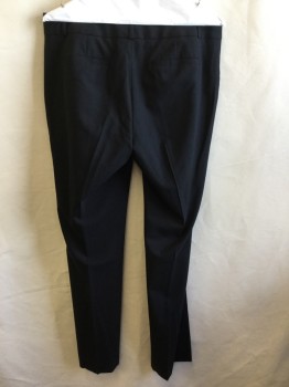 BANANA REPUBLIC, Black, Wool, Spandex, Solid, 1.5" Waistband with Belt Hoops, Flat Front, Zip Front, 4 Pockets, Low-rise