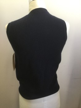 UNIQLO, Navy Blue, Cashmere, Solid, V-neck, Pull Over