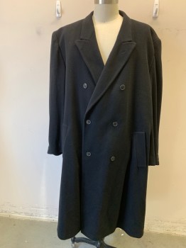 JOSEPH & FEISS, Black, Wool, Nylon, Solid, Double Breasted, Peaked Lapel, 2 Pockets,