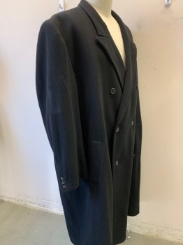 JOSEPH & FEISS, Black, Wool, Nylon, Solid, Double Breasted, Peaked Lapel, 2 Pockets,