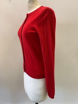 BLOOMINGDALE'S, Red, Cashmere, Solid, Knit, CN, B.F., L/S