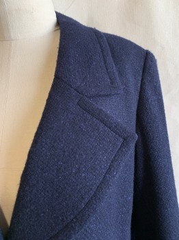 MTO, Midnight Blue, Synthetic, Solid, 2 Color Weave, Notched Lapel, 2 Bttns, 2 Pckts, 4 Bttns At Cuffs