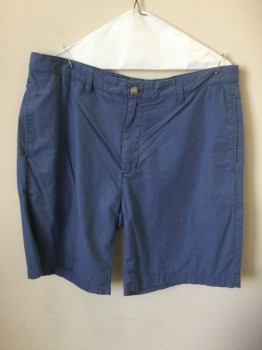 VINEYARDS VINES, French Blue, Cotton, Solid, Flat Front, Zip Fly, Belt Loops, 4 Pockets