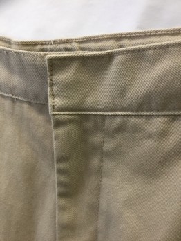 Childrens, Pants, FRENCH TOAST, Khaki Brown, Cotton, Polyester, Solid, Sz 14 , Boys School Uniform Pants: Twill, Flat Front, Zip Fly, 4 Pockets