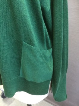 EILEEN FISHER, Forest Green, Tencel, Wool, Solid, Crew Neck, Ribbed Neck Line and Waistband, Left Front Bottom Pocket