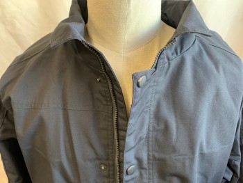 HARRITON, Black, Heather Gray, Polyester, Cotton, Solid, Heathered, Collar Attached, Heather Gray Lining, Collar Attached, Zip Front, & Snap Front, Long Sleeves,