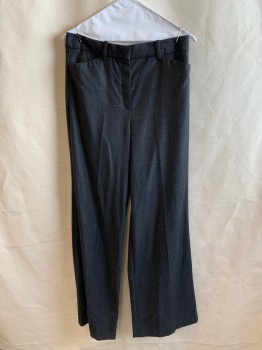 THEORY, Dk Gray, Wool, Top Pockets, Zip Front, Flat Front, 1 Back Welt Pockets
