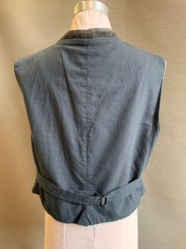 Childrens, Suit Piece 2, NO LABEL, Gray, White, Wool, 2 Color Weave, 33, Boys Vest, 5 Buttons, Single Breasted, 3 Pockets, Adjustable Back Strap