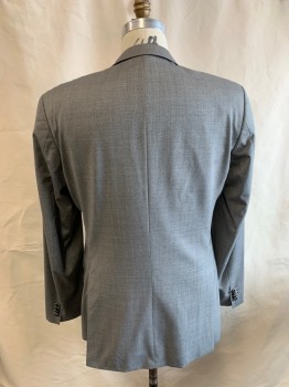 GUABELLO, Lt Gray, Medium Gray, Wool, 2 Color Weave, Single Breasted, 2 Buttons, 3 Pockets, Notched Lapel, Double Vent, Super 120